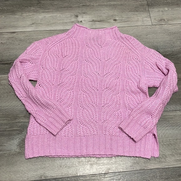 J.Crew classic pink pointelle cable sweater small - Picture 7 of 8